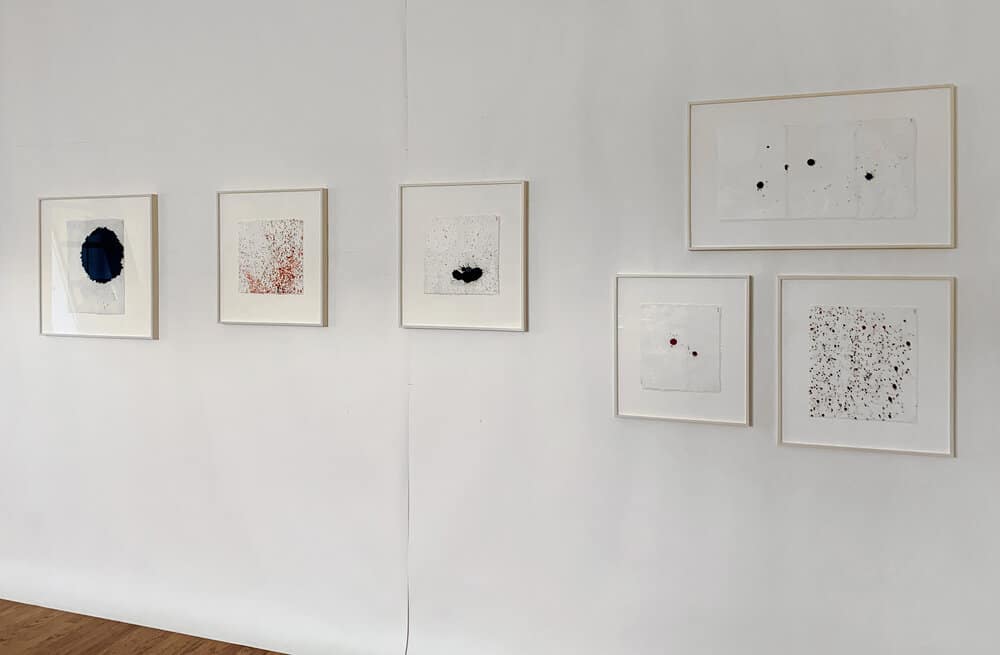 Anne Wilson, Studio installation of a selection of Material Drawings , 2020. Image courtesy of the artist.